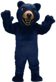 Brown Grizzly Bear Mascot - Short fur / Navy Blue mascot costume