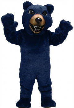 Brown Grizzly Bear Mascot - Short fur / Navy Blue mascot costume