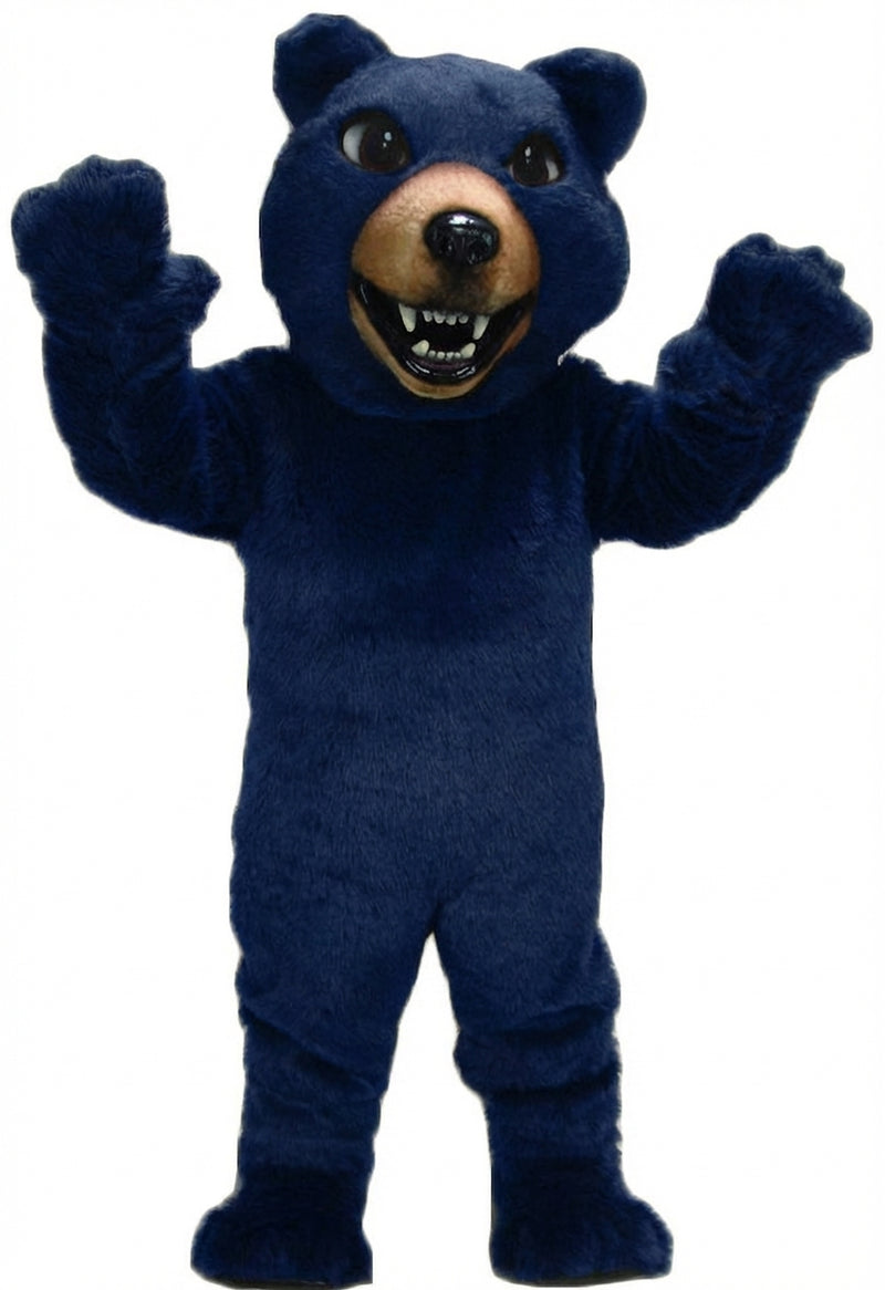 Brown Grizzly Bear Mascot - Short fur / Navy Blue mascot costume