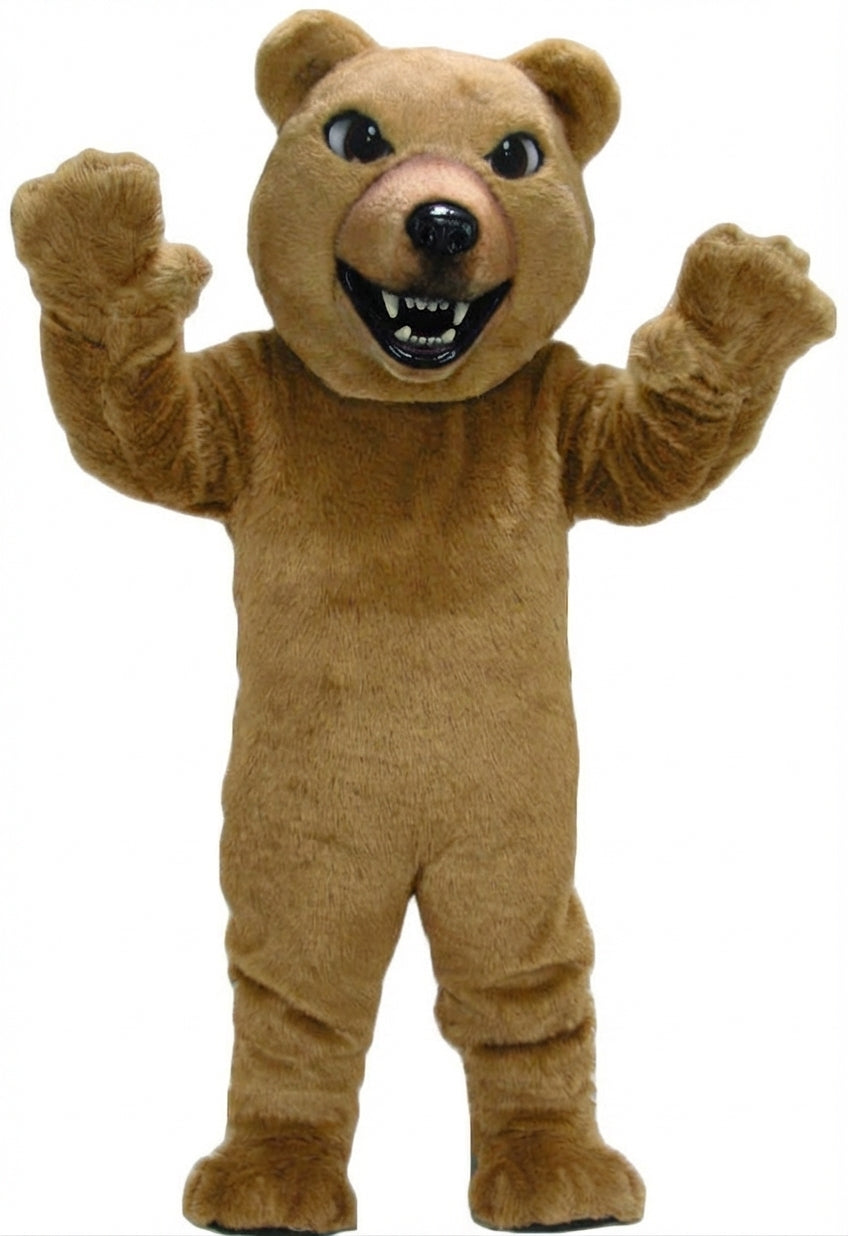 Brown Grizzly Bear Mascot - Short fur / Tan mascot costume