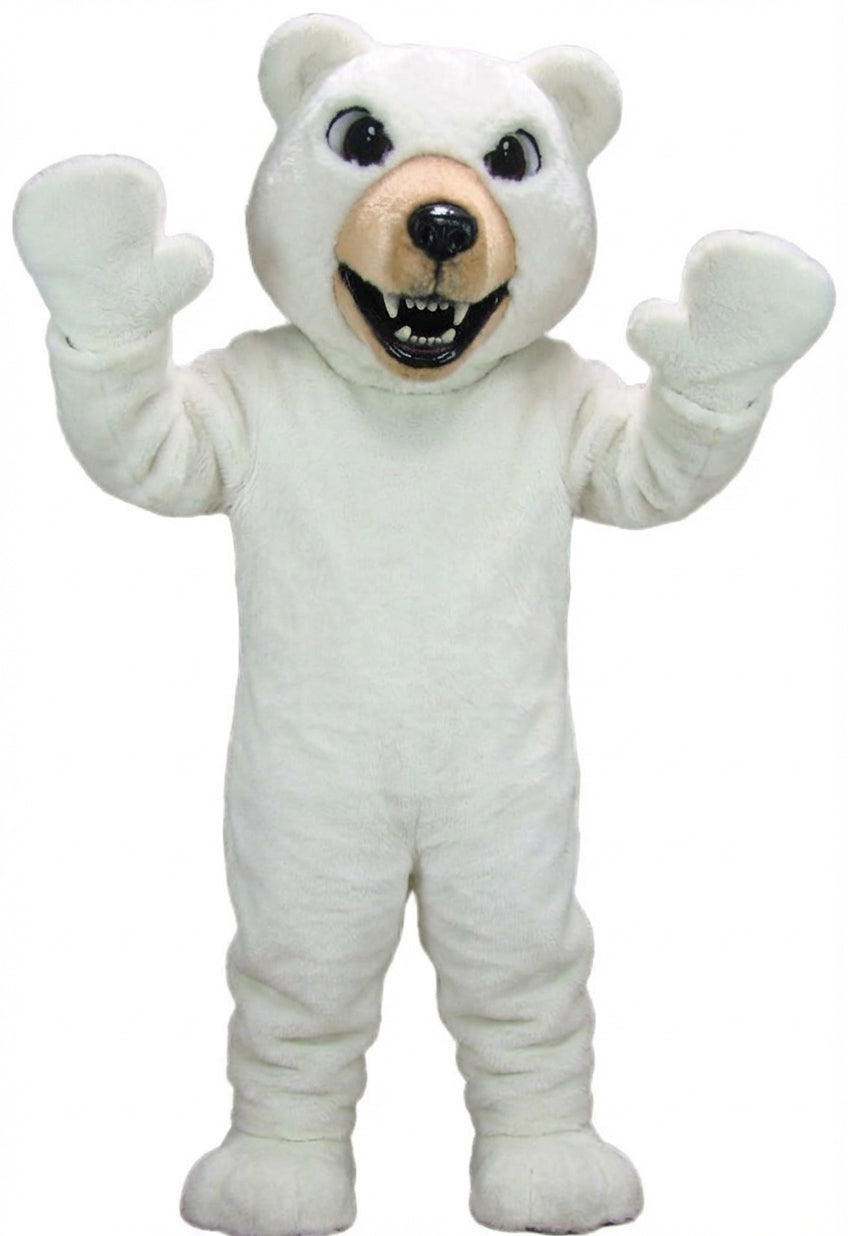 Brown Grizzly Bear Mascot - Short fur / White mascot costume