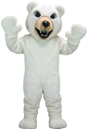 Brown Grizzly Bear Mascot - Short fur / White mascot costume