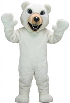 Brown Grizzly Bear Mascot - Short fur / White mascot costume