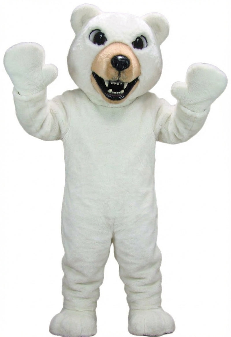 Brown Grizzly Bear Mascot - Short fur / White mascot costume