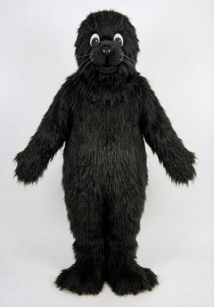 Brown Seal Mascot - Long fur / Black mascot costume