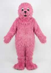 Brown Seal Mascot - Long fur / Bright Pink mascot costume