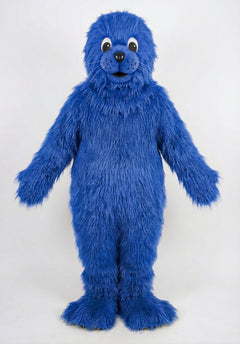 Brown Seal Mascot - Long fur / Royal Blue mascot costume