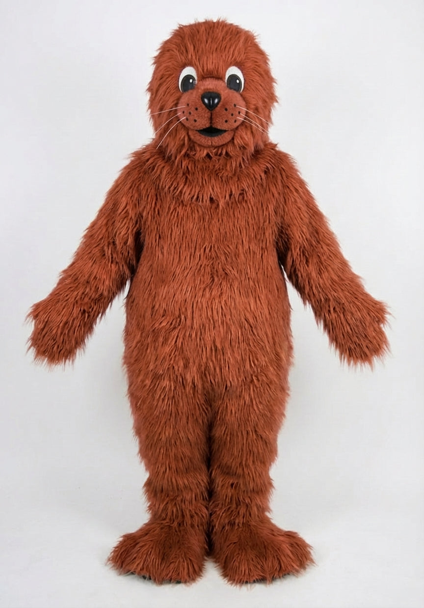 Brown Seal Mascot - Long fur / Rust mascot costume
