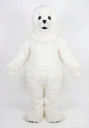 Brown Seal Mascot - Long fur / White mascot costume