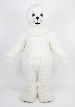 Brown Seal Mascot - Long fur / White mascot costume