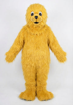 Brown Seal Mascot - Long fur / Yellow mascot costume