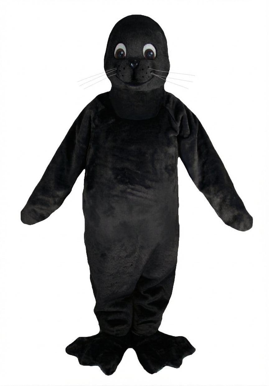 Brown Seal Mascot - Short fur / Black mascot costume