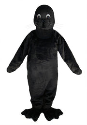 Brown Seal Mascot - Short fur / Black mascot costume