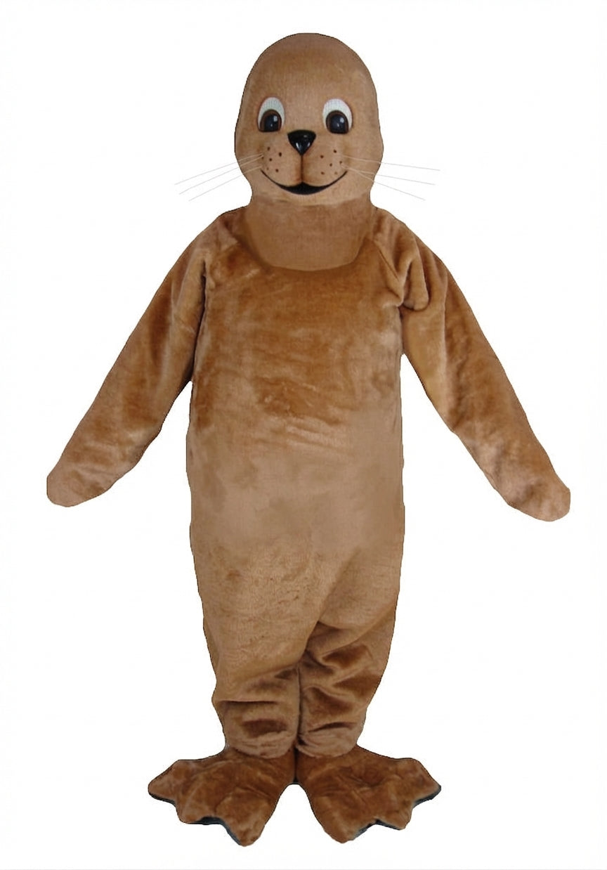 Brown Seal Mascot - Short fur / Light Brown mascot costume