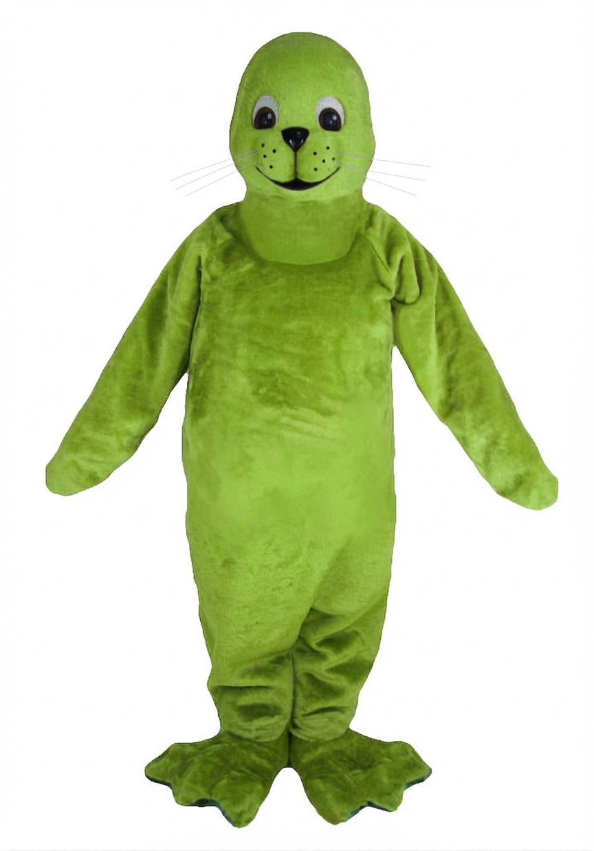 Brown Seal Mascot - Short fur / Lime mascot costume