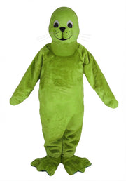 Brown Seal Mascot - Short fur / Lime mascot costume