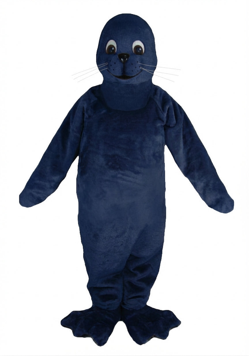 Brown Seal Mascot - Short fur / Navy Blue mascot costume