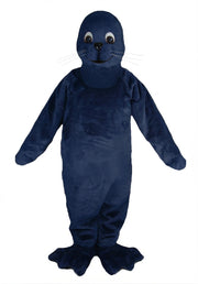 Brown Seal Mascot - Short fur / Navy Blue mascot costume