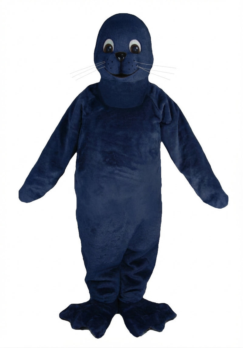 Brown Seal Mascot - Short fur / Navy Blue mascot costume