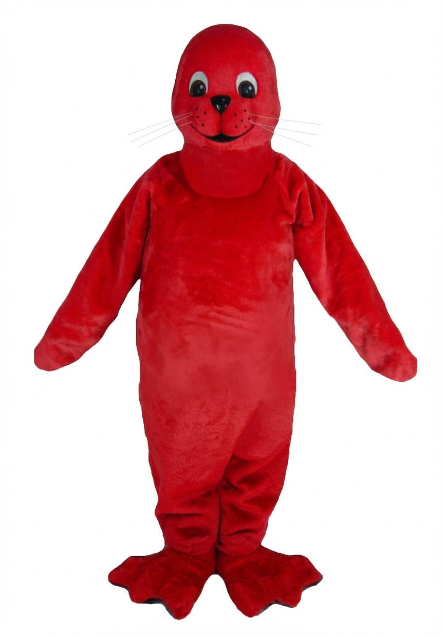 Brown Seal Mascot - Short fur / Red mascot costume