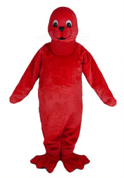 Brown Seal Mascot - Short fur / Red mascot costume
