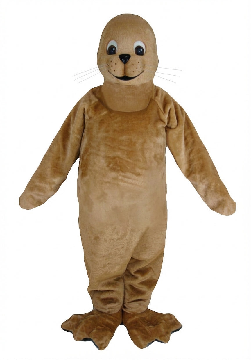 Brown Seal Mascot - Short fur / Tan mascot costume