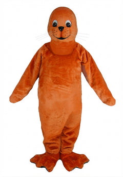 Brown Seal Mascot - Short fur / Tiger Orange mascot costume
