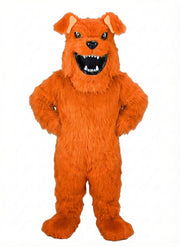 Bully Bulldog Mascot - Long fur / Bright Orange mascot costume