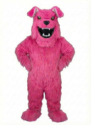 Bully Bulldog Mascot - Long fur / Bright Pink mascot costume