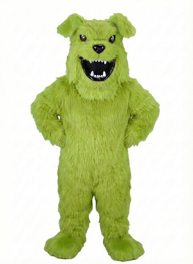 Bully Bulldog Mascot - Long fur / Lime mascot costume