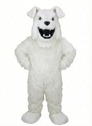 Bully Bulldog Mascot - Long fur / White mascot costume