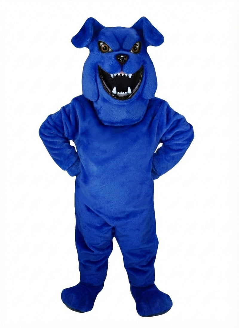 Bully Bulldog Mascot - Short fur / Royal blue mascot costume