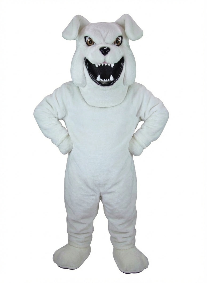 Bully Bulldog Mascot - Short fur / White mascot costume