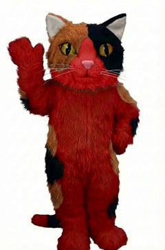Calico Cat Mascot - Long fur / Red mascot costume