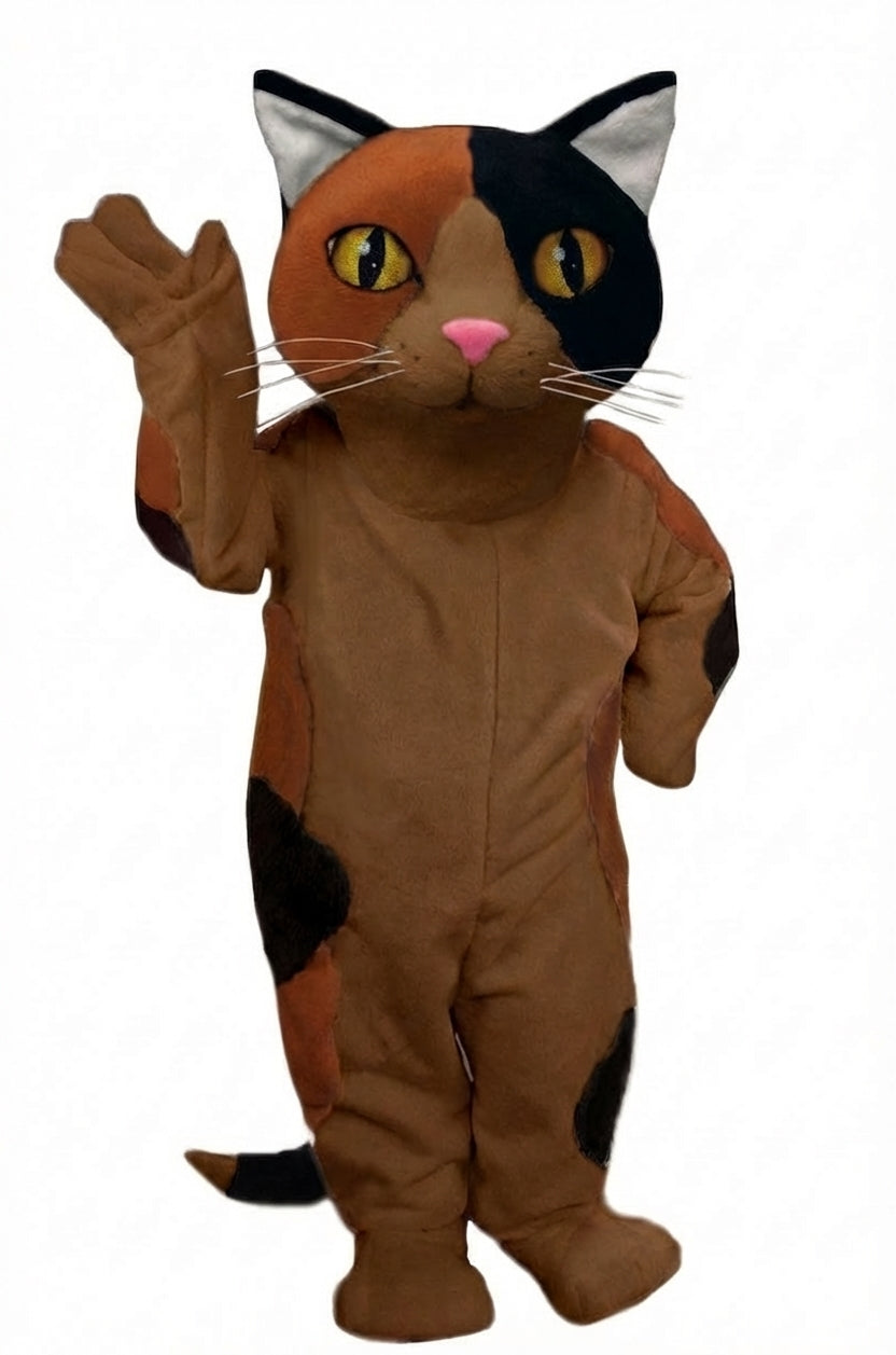 Calico Cat Mascot - Medium fur / Brown mascot costume