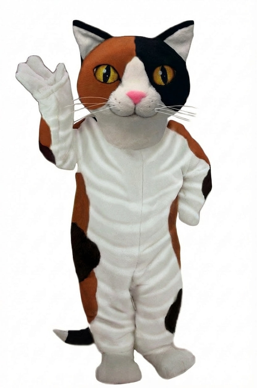 Calico Cat Mascot - Short fur / Albino Tiger mascot costume