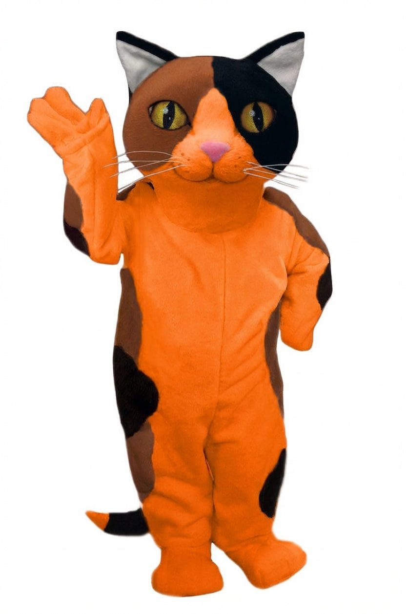 Calico Cat Mascot - Short fur / Bright Orange mascot costume