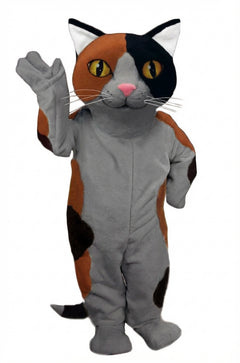 Calico Cat Mascot - Short fur / Grey mascot costume