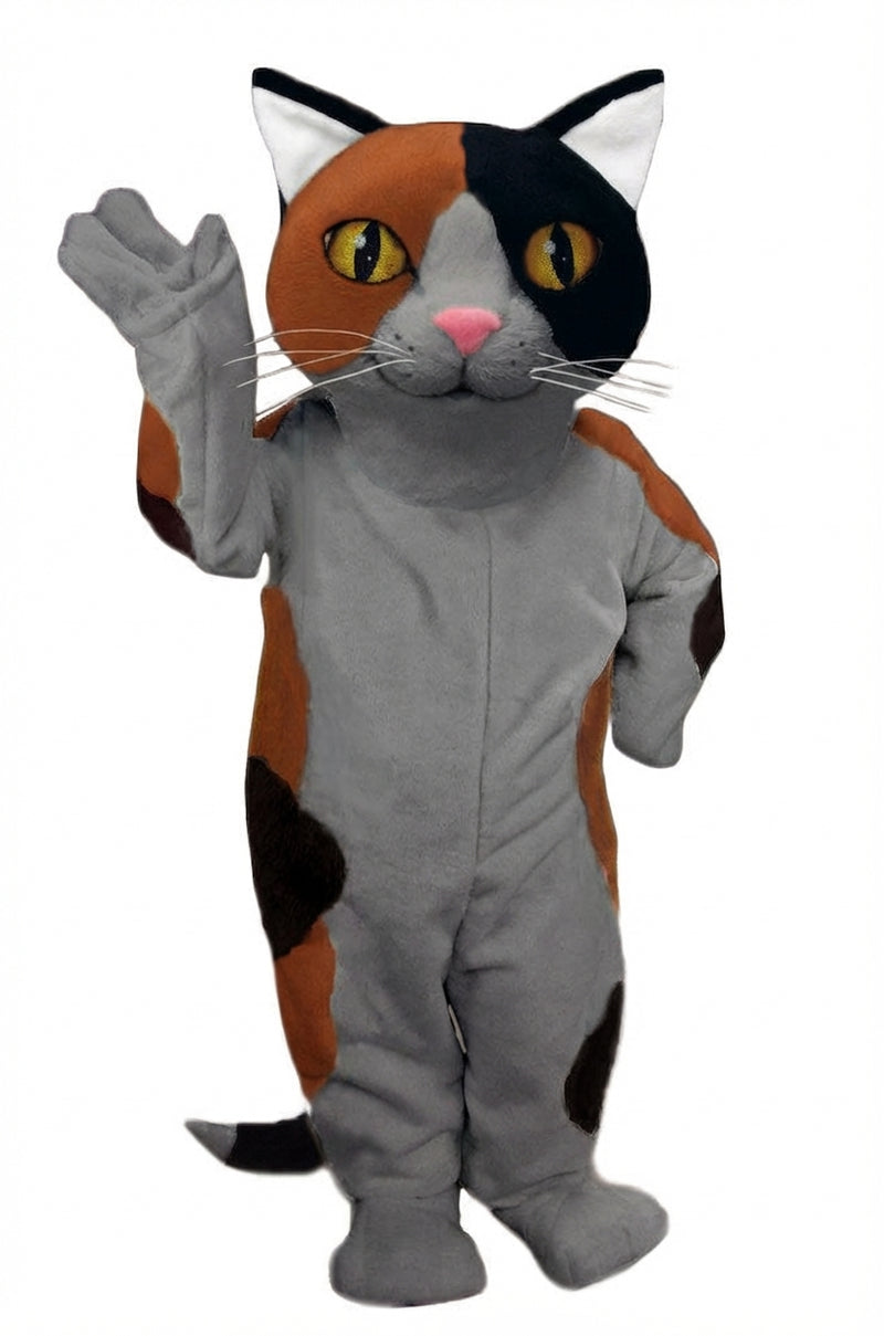 Calico Cat Mascot - Short fur / Grey mascot costume