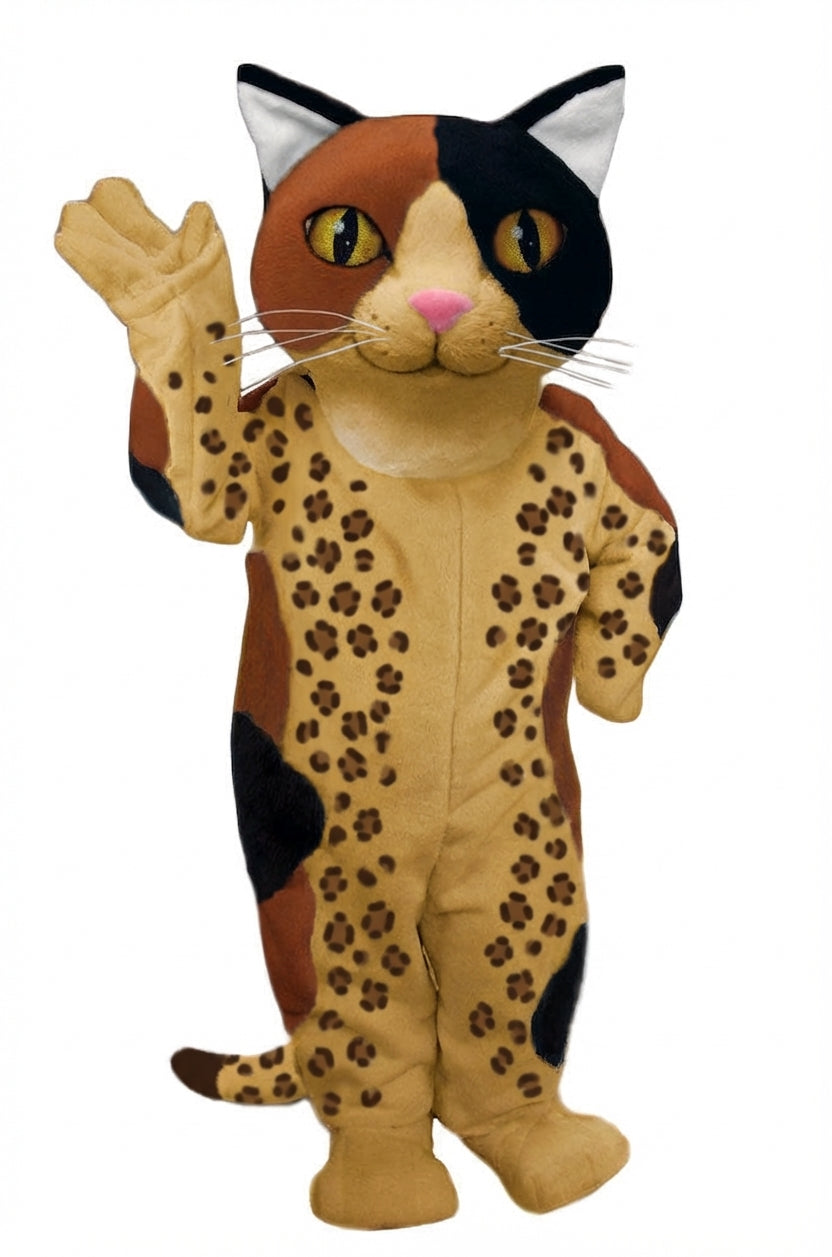 Calico Cat Mascot - Short fur / Leopard mascot costume