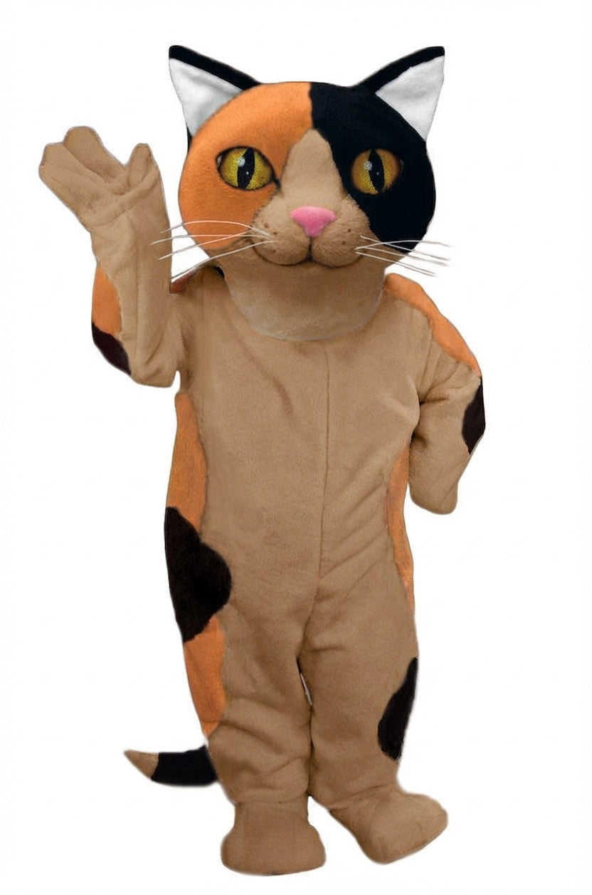 Calico Cat Mascot - Short fur / Light Brown mascot costume