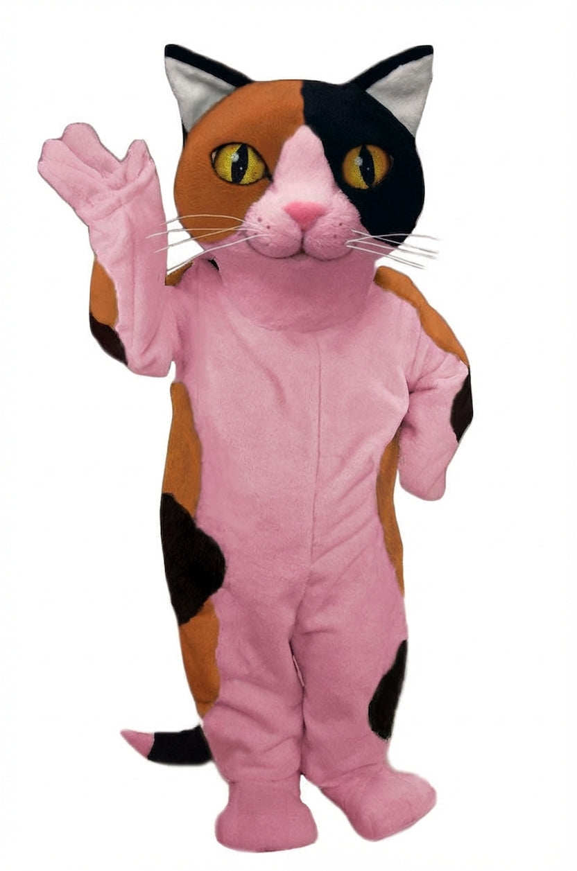 Calico Cat Mascot - Short fur / Pink mascot costume