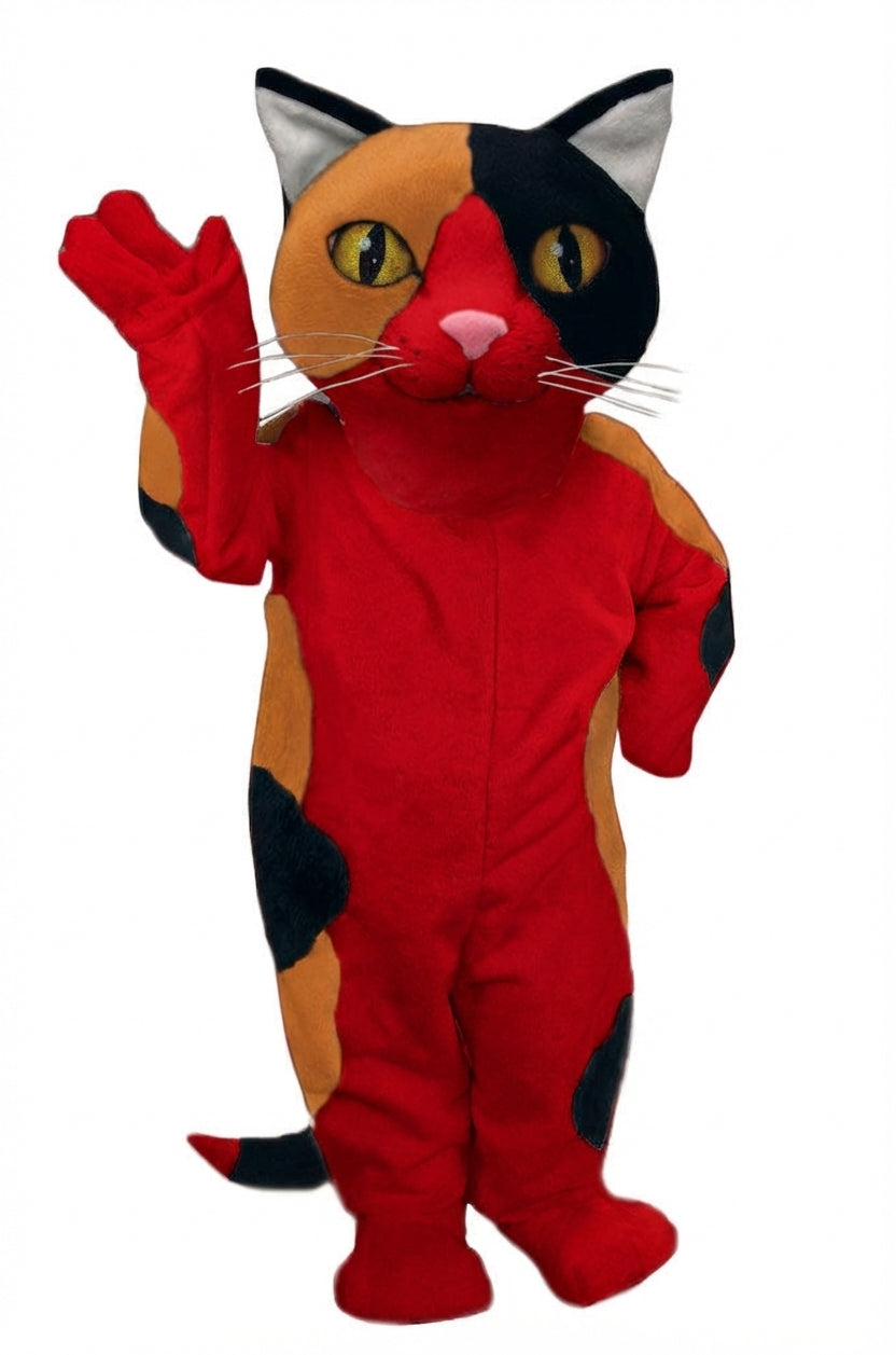 Calico Cat Mascot - Short fur / Red mascot costume