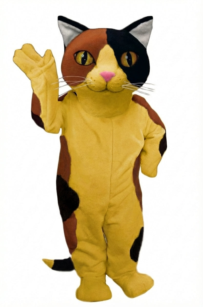 Calico Cat Mascot - Short fur / Yellow mascot costume