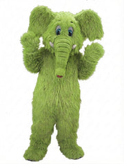 Cartoon Elephant Mascot - Long fur / Lime mascot costume
