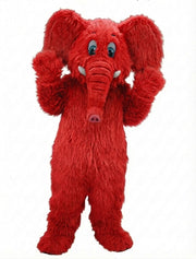 Cartoon Elephant Mascot - Long fur / Red mascot costume