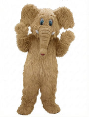 Cartoon Elephant Mascot - Long fur / Tan mascot costume