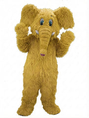 Cartoon Elephant Mascot - Long fur / Yellow mascot costume