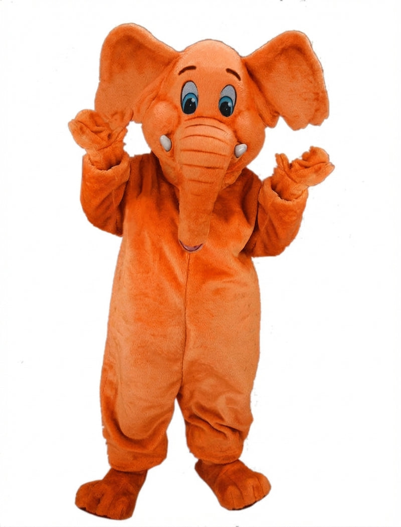 Cartoon Elephant Mascot - Short fur / Bright Orange mascot costume