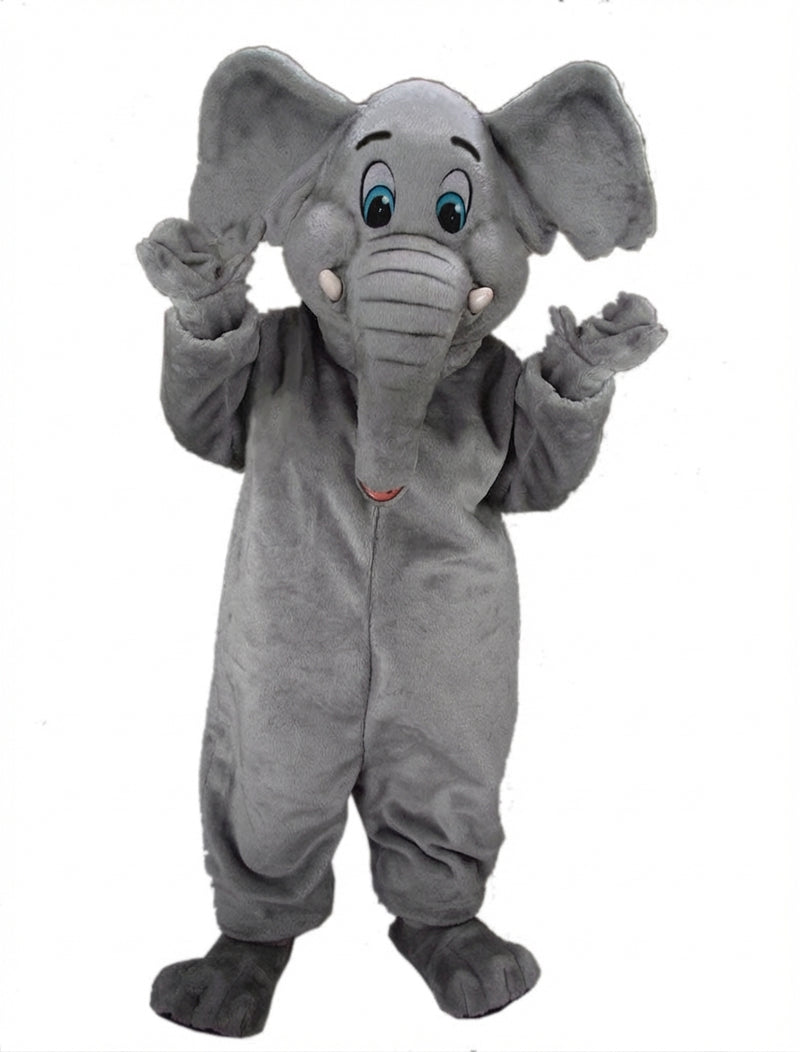 Cartoon Elephant Mascot - Short fur / Grey mascot costume